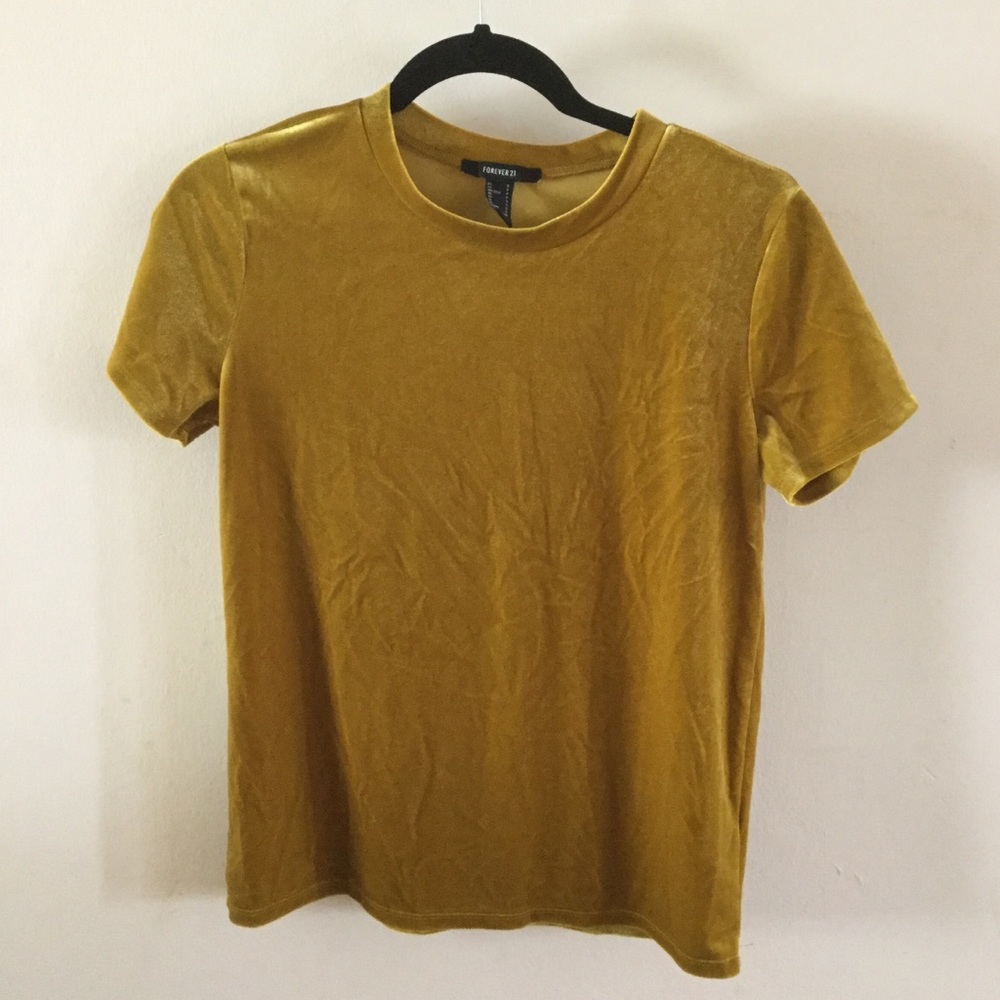 Forever 21 Gold Velvet Top